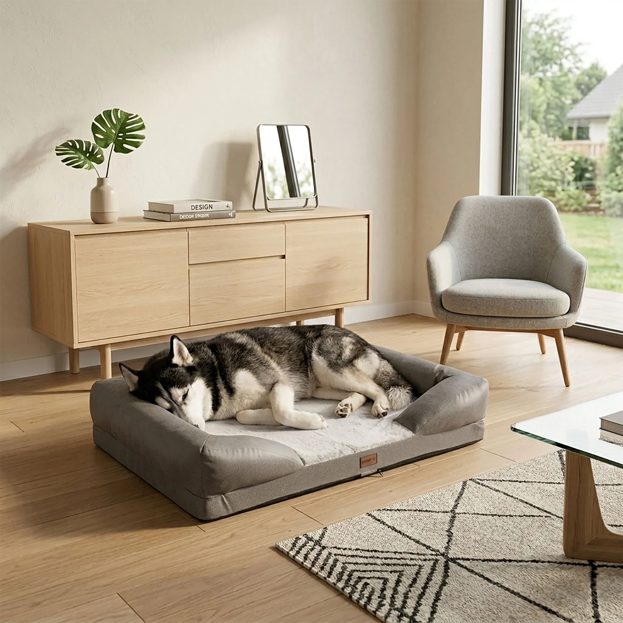 Orthopädisches Katzen- und Hundebett HUSKY Grau - Image 4